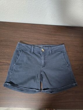 American Eagle Outfitters Women's Blue Cotton Twill Shorts